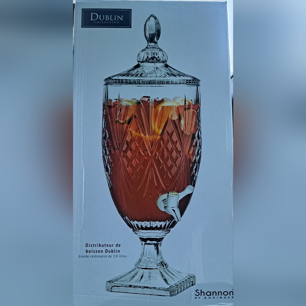 Godinger Dublin Collection Crystal Beverage Dispenser - Clear